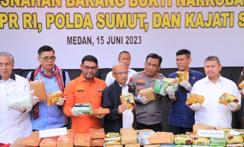 polda sumut musnahkan barang bukti narkoba senilai rp690 miliar 59685