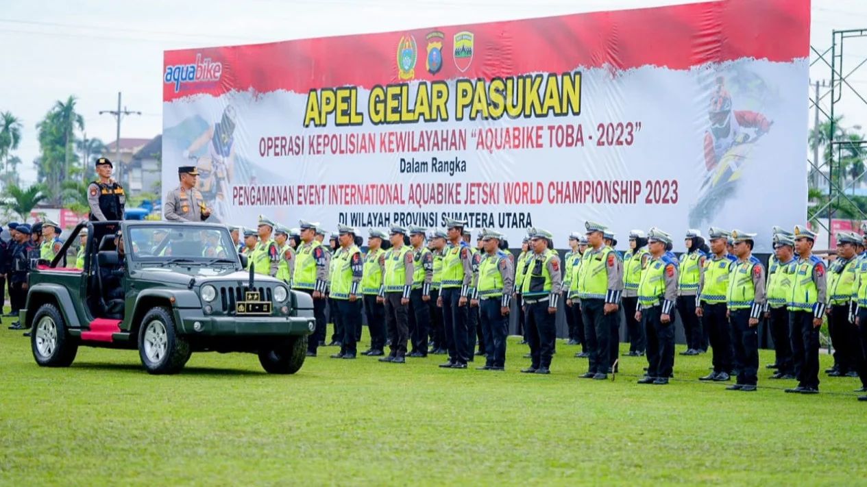 polda sumut turunkan 2 761 personel guna amankan event world championship 2023 di danau toba 66447