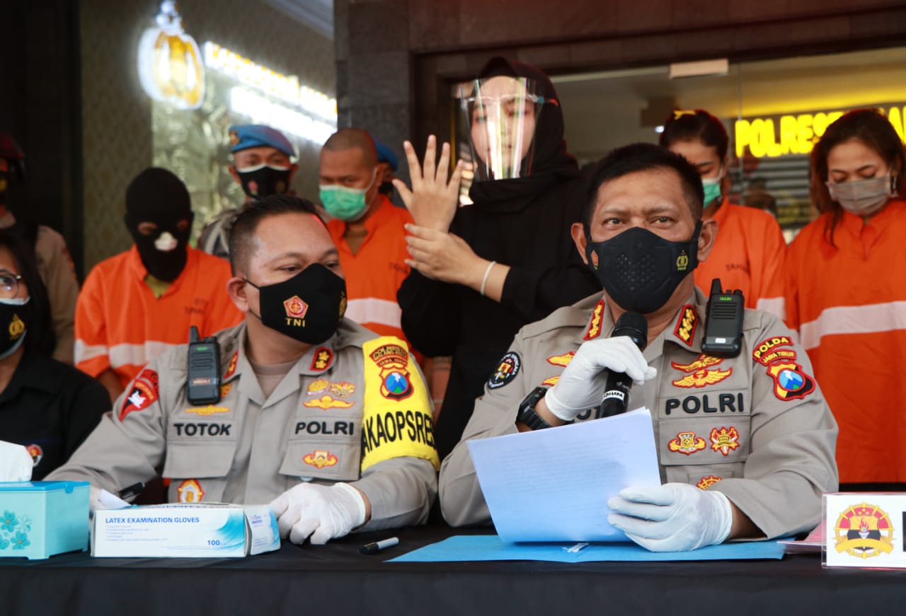 polresta malang tangkap 5 orang pelaku sindikat pengedar narkoba 16113