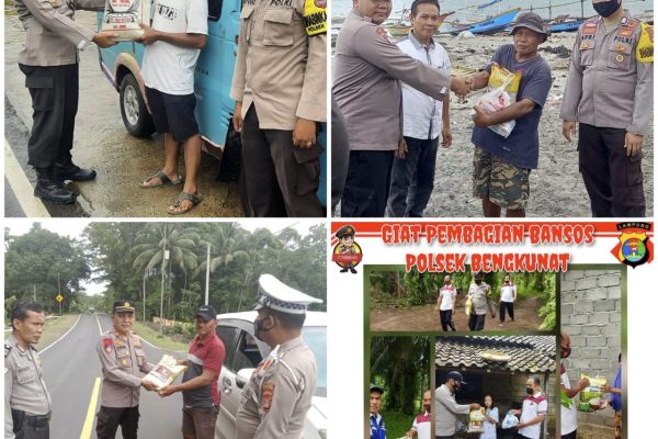 polsek jajaran polres lampung barat memberikan bantuan sosial kepada masyarakat untuk meringankan beban ekonomi masyarakat 49604