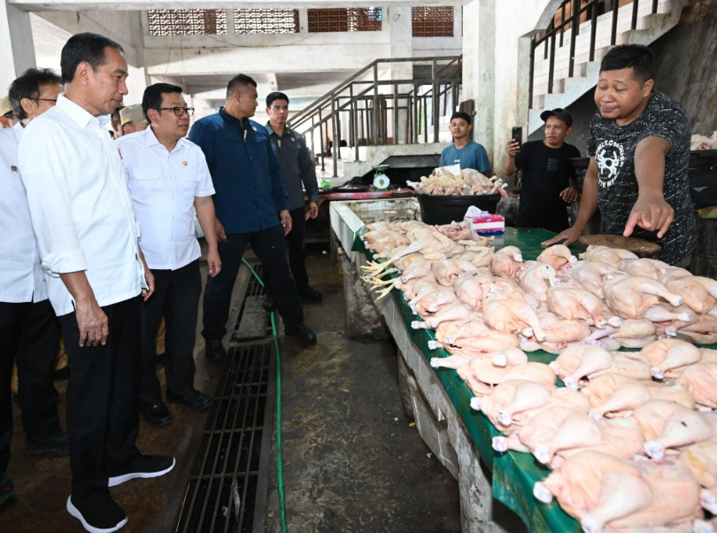 presiden jokowi cek harga dan berikan bantuan ke pedagang di pasar temenggoeng djaja karti 75841