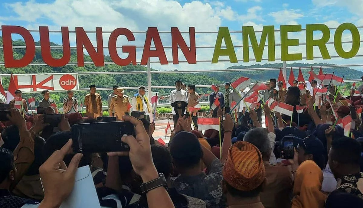 presiden jokowi resmikan bendungan ameroro di sultra 73936