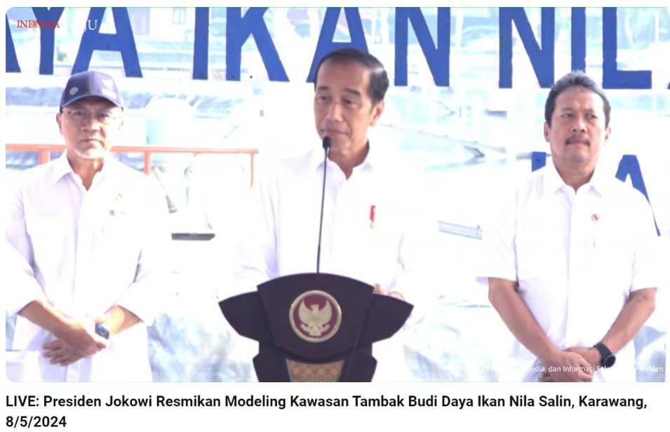 presiden jokowi resmikan modeling kawasan tambak budidaya ikan nila salin 73643