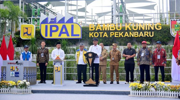 presiden jokowi resmikan sistem pengelolaan air limbah domestik terpadu di pekanbaru 74726