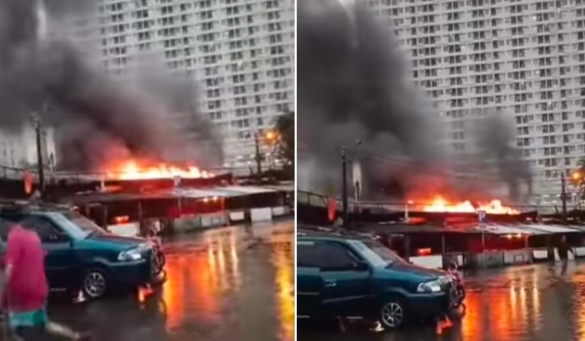 puluhan kios di pasar kemiri muka depok terbakar 56074