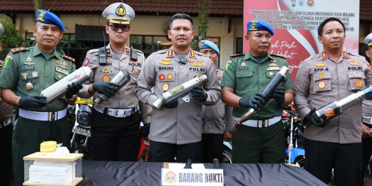 ratusan kendaraan ranmor balap liar terjaring razia gabungan di malang kota 64324