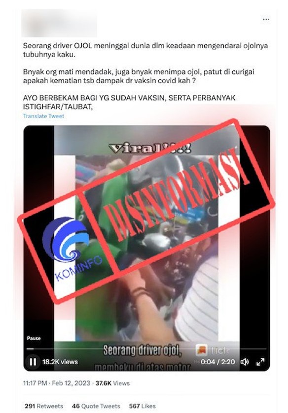 salah pengemudi ojek online meninggal kaku akibat vaksin covid 19 54689