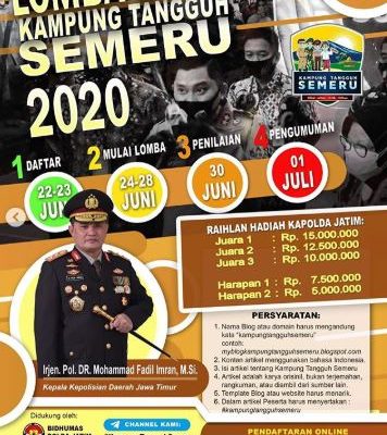 sambut hari bhayangkara ke 74 polda jatim gelar lomba blogger kampung tangguh semeru 18358