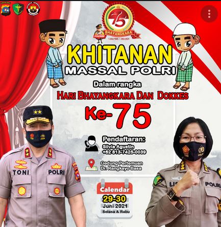 sambut hari bhayangkara ke 75 polda sumbar gelar bakti kesehatan khitanan massal 37083
