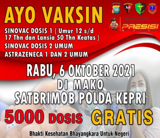 satbrimob dan biddokes polda kepri akan gelar vaksinasi massal kembali 18207