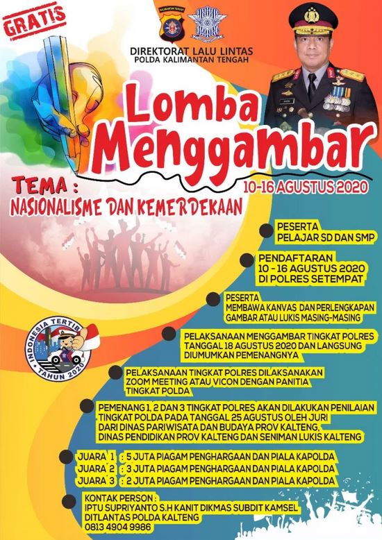 semarakkan hut ri ke 75 polda kalteng gelar lomba menggambar 34897