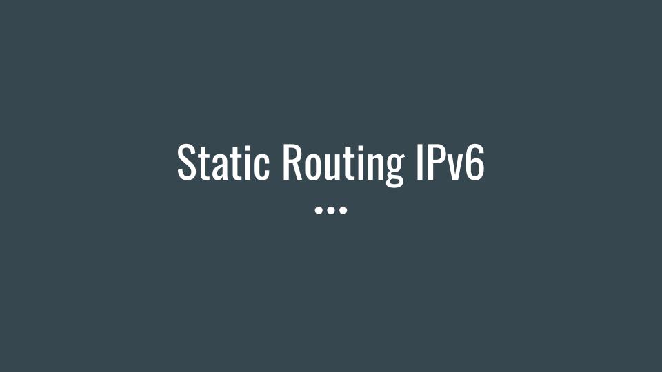 static routing ipv6 1