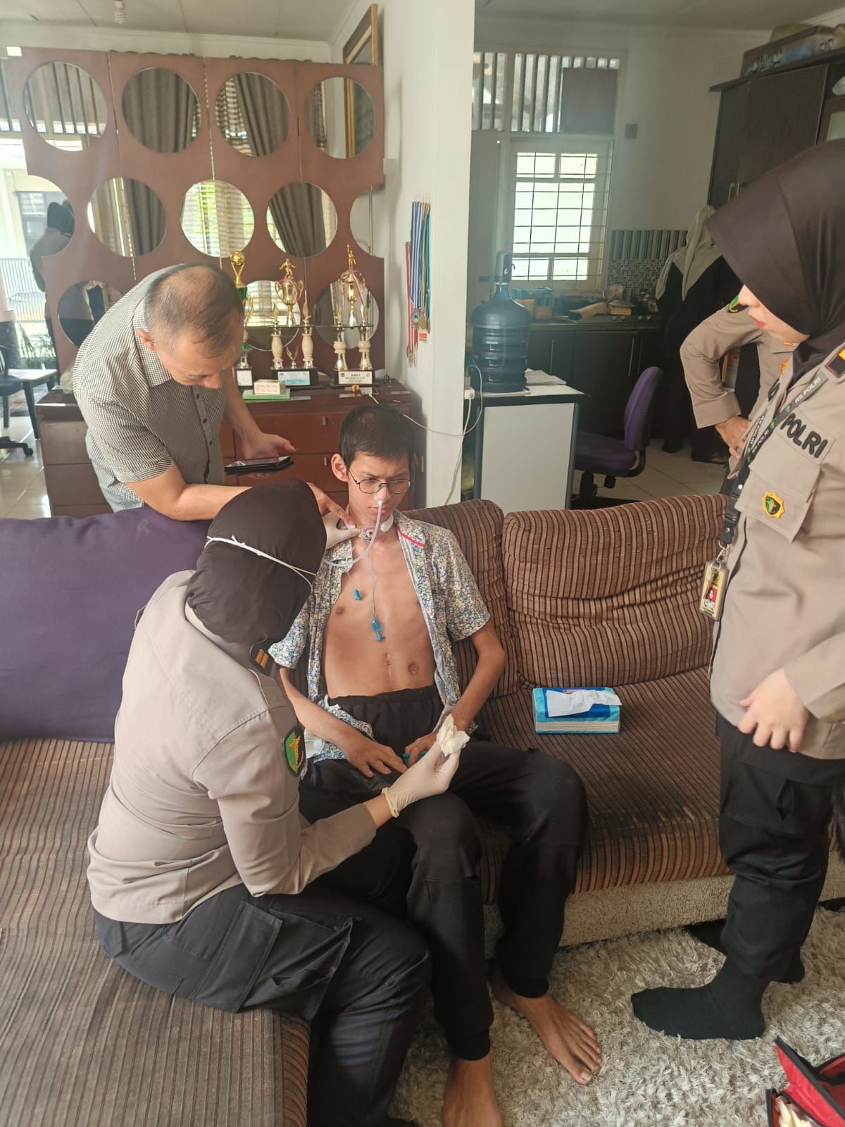 sultan korban jeratan kabel optik dirawat di rs polri 61823