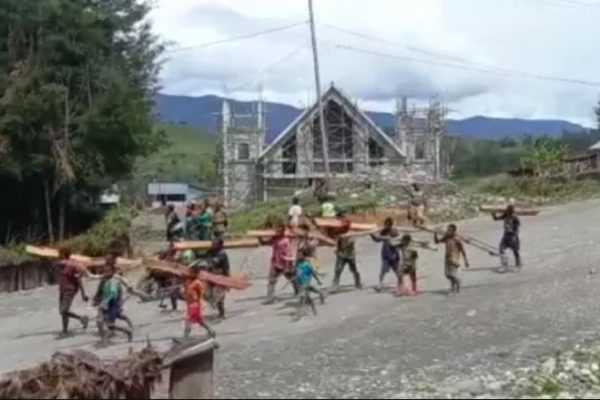 the situation of ilaga papua is conducive local communities prepare for the burning stone tradition 38770
