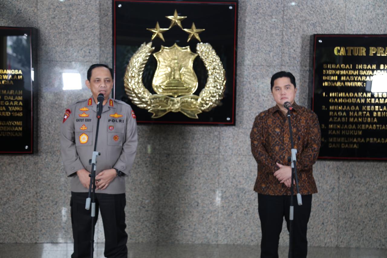 tiba di mabes polri menteri bumn bahas program komite percepatan ekonomi nasional bersama polri 34917