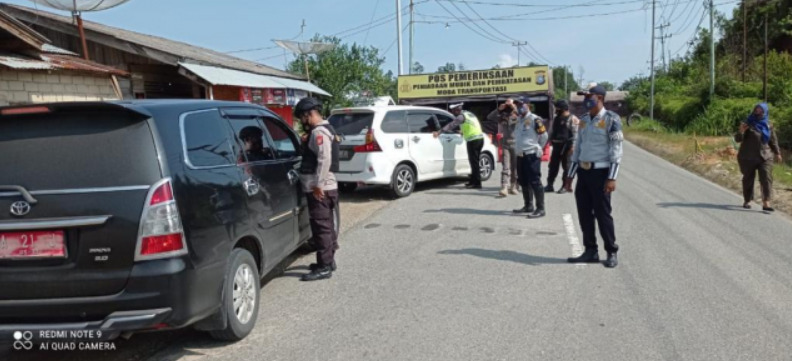 tindak lanjuti larangan mudik polda riau dirikan 58 pos penyekatan di setiap perbatasan kabupaten kota dan provinsi 20047