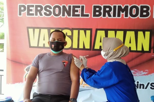 tingkatkan daya tahan tubuh satbrimobda sultra lakukan suntik vaksinasi covid 19 9029