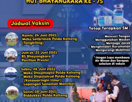 vaksinasi massal polda kalteng berlanjut cek lokasinya sekarang 9326