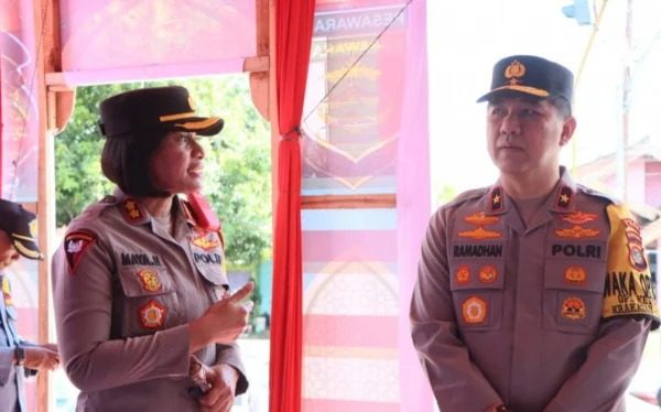 wakapolda lampung lakukan peninjauan pospam di pesawaran 72367