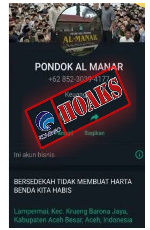 waspada penipuan akun whatsapp mengatasnamakan pesantren modern al manar 56705